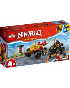 LEGO NINJAGO BITWA SAMOCHODOWO-MOTOCYKLOWA MIĘDZY KAIEM A RASEM 71789